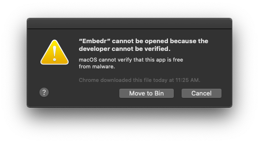 Developer verification error