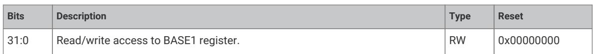 Register bit field description for BASE1 register